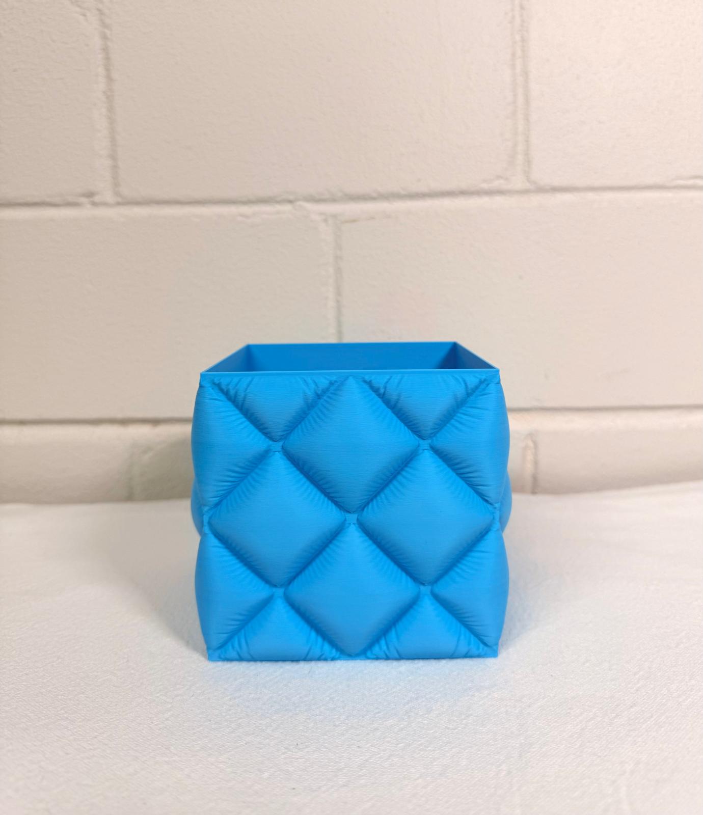 Quilted-Style Pen & Brush Holder or Pot