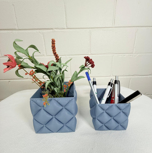Quilted-Style Pen & Brush Holder or Pot