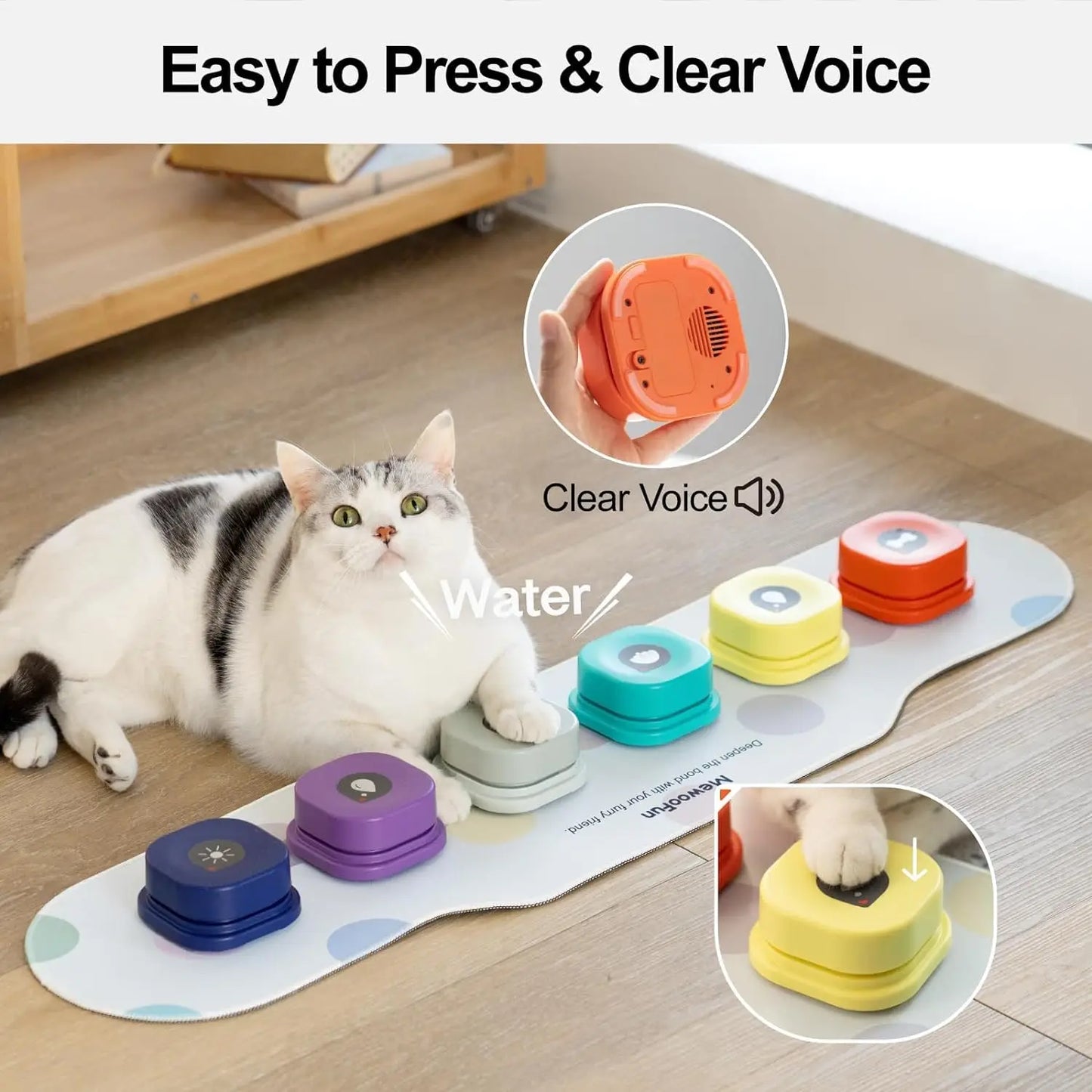 Pet Training Buzzer Recordable Talking Button with Mat